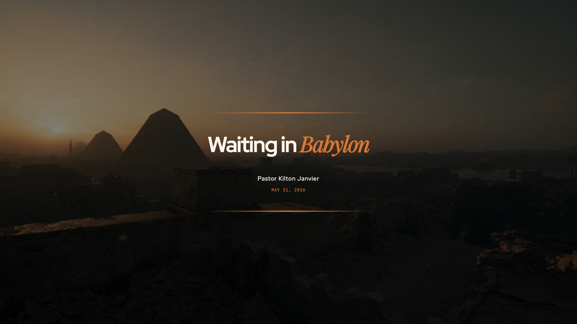 Waiting in Babylon: Title Slide